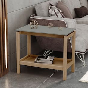 Mesa Lateral Barcelona Madeira Maciça e MDF 2150VZ Oak Ferrolack Finestra