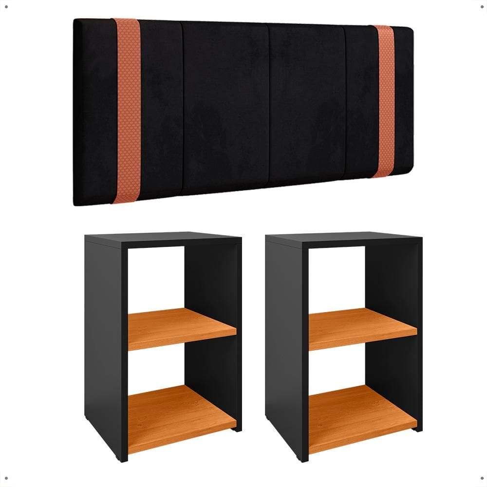 Kit 2 Mesinhas Lateral Pequena Cabeceira Suspensa Almofadada Cama Box Casal 1,40 Decoração Quarto - Lojas RPM