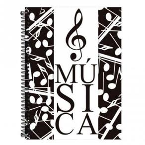 Caderno Univ Espiral 70 Folhas Música Pentagramas Romitec