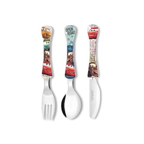 Talheres Infantil Disney Carros Toalha de Lancheira Vermelha