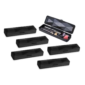 Estojo Preto Multiuso Porta Oculos Talheres Lapis Maquiagem 6un