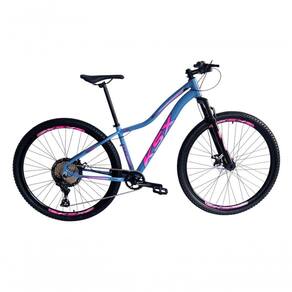 Bicicleta Aro 29 Ksx Sd7 Feminina 12v Garfo Com Trava K7 11/50 Freios Hidráulicos Kit 1x12 - Azul/rosa Tam. 15