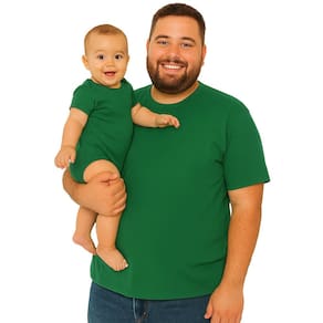 Kit Tal Pai Tal Filho Camiseta Básica Lisa e Body Bebê Papai Tamanho Plus Size