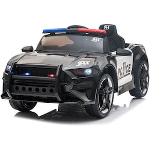 Carrinho de Polícia Elétrico Infantil Controle Remoto 12V