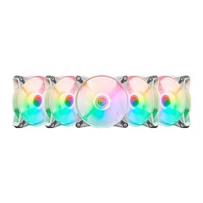 Kit 5 Fans TGT Humber ARGB Com Controladora 120mm Branco - TGT-HR5-WH01
