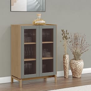 Cristaleira 2 Portas Barcelona Madeira Maciça 2156VZ Oak Ferrolack Finestra