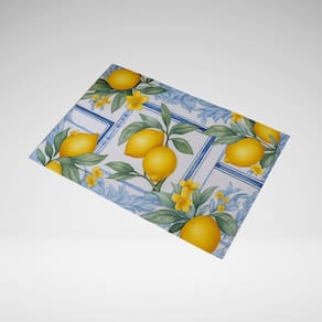 Tapete Capacho Decorativo Para Porta Cozinha 65x45 Limão Siciliano