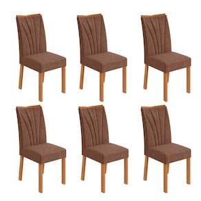 Conjunto com 6 Cadeiras Apogeu Revestimento Sintético Avelã e Amêndoa