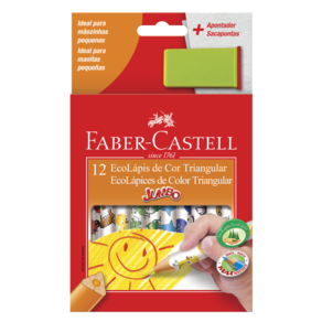 Ecolápis De Cor Faber Castell Jumbo Estojo Com 12 Cores