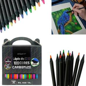 Lápis De Cor Carbonline 100 Cores Macio Pintar Leo E Leo