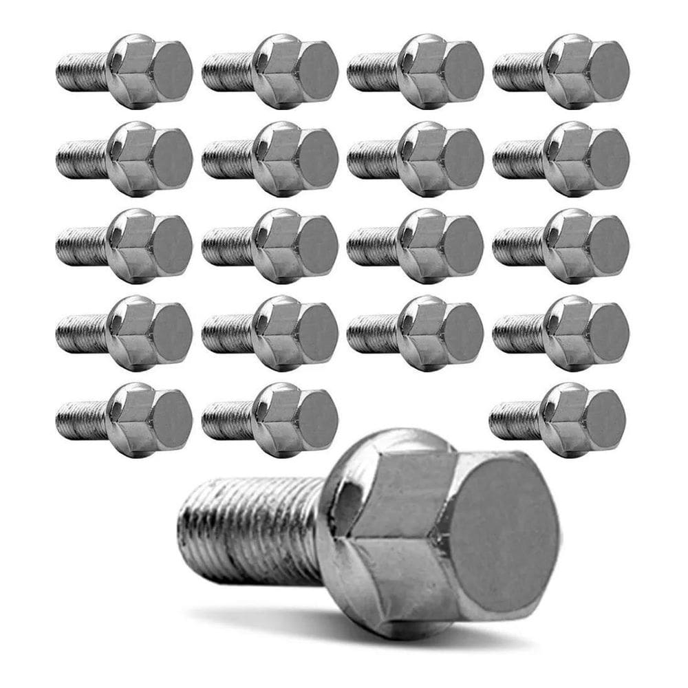 Parafusos Cromados M12 p/ Uno, Tempra, Marea - 16 Peças