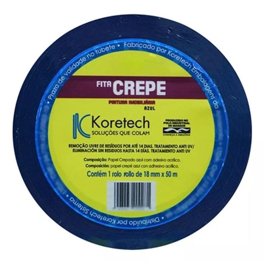 Fita Crepe Azul Imobiliária 48Mm X 50M Koretech - 200298