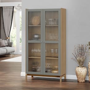 Cristaleira 1,90 2 Portas Barcelona Madeira Maciça 2158VZ Oak Ferrolack Finestra