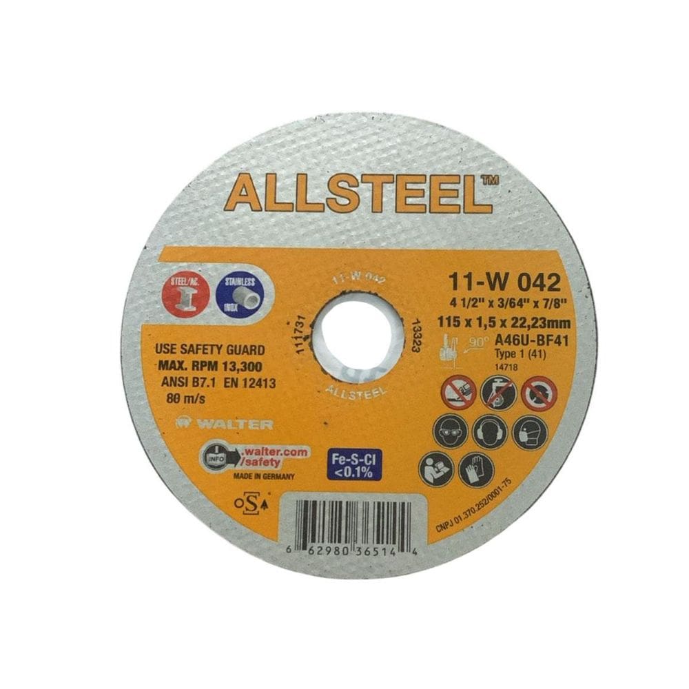 Disco Corte Allsteel Aço E Inox 11W042 4.1/2 X 3/64 X 7/8