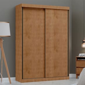 Guarda Roupa Solteiro 2 Portas de Correr Firenze Madeira Maciça 1450FN Freijó Finestra