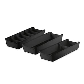 Organizador de Gaveta 6 Divisorias Porta Facas Preto 3un