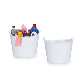 Balde Branco Multiuso Flexivel Cesto Organizador 25L e 30L