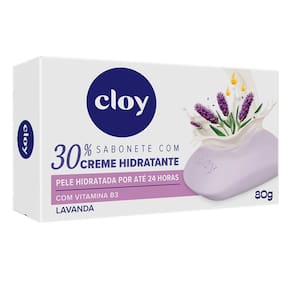 Sabonete em Barra Cloy Lavanda Creme Hidratante 80g