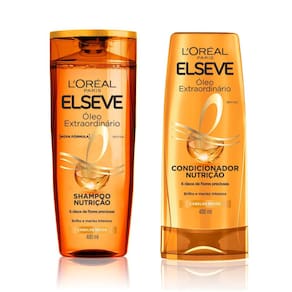 Kit Shampoo Elseve Óleo Extraordinário Nutrição 400ml e Condicionador Elseve Óleo Extraordinário Nutrição 400ml