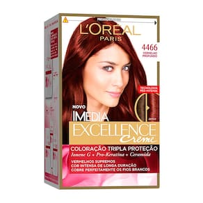 Tintura Creme Imédia Excellence L`oréal Vermelho Profundo 4466 Kit