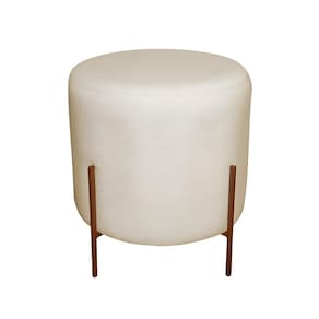 Puff Estofado Para Sala Quarto Redondo Decorativo Luxo Ivy