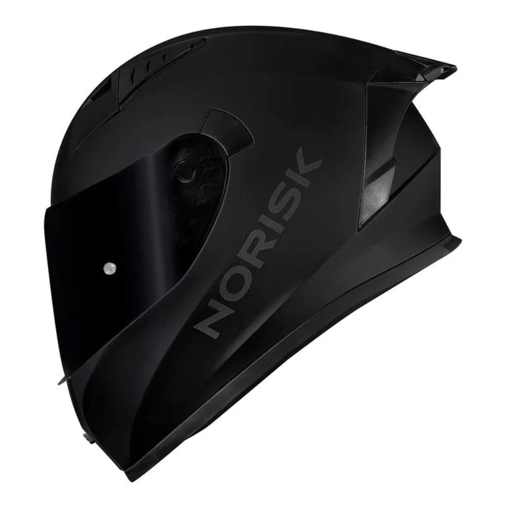 Capacete Norisk Flow Monocolor Preto Fosco Com Viseira Extra E Spoiler