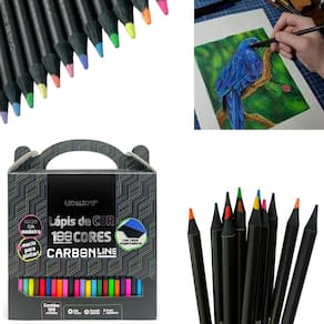 Lápis De Cor Carbonline 100 Cores Macio Pintar Leo E Leo
