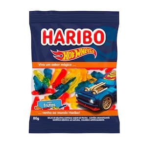 Balas de Gelatina Haribo Hot Wheels Frutas 80g