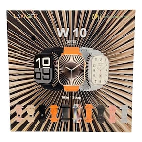 Smartwatch W10 Ultra 46mm Com 10 Pulseiras Inteligente Fit Dourado- escuro Mesh Preto Cinza- escuro