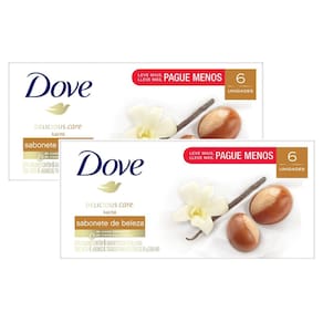 Kit 2 Sabonete em Barra Dove Delicious Care Karité Leve Mais Por Menos com 6 Unidades de 90g cada
