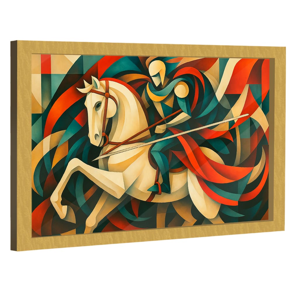 Quadro Decorativo São Jorge em Abstrato