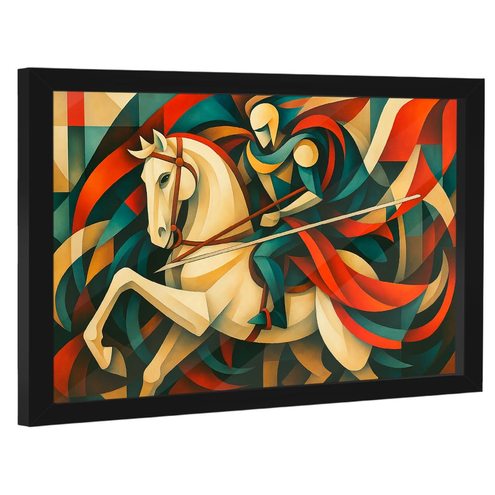 Quadro Decorativo São Jorge em Abstrato