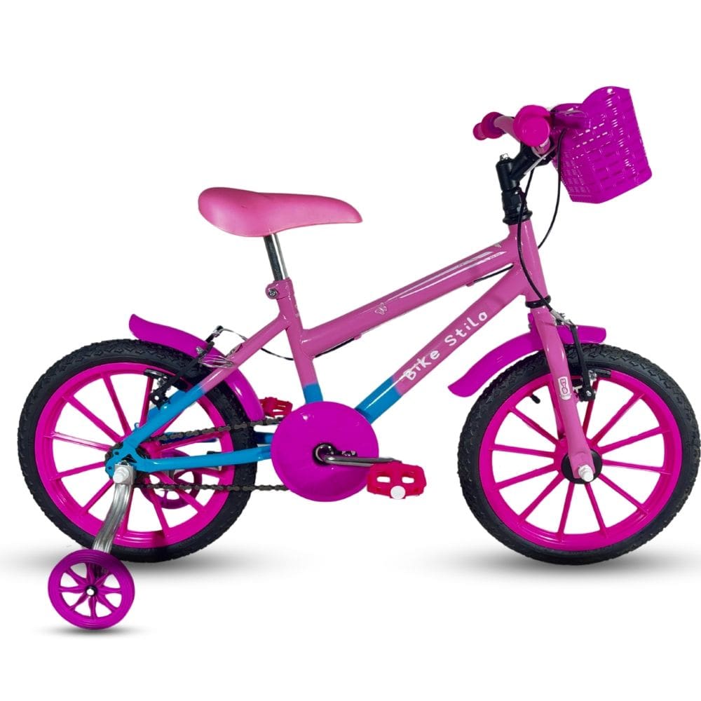 Bicicleta Infantil Passeio Aro 16 Feminina Rosa/Azul Bicolor