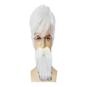 Fantasia Idoso Velho Peruca Oculos E Barba Halloween