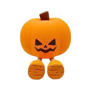 Luminária Pequena Abóbora em Silicone Abajur Decoração Halloween Recarregável