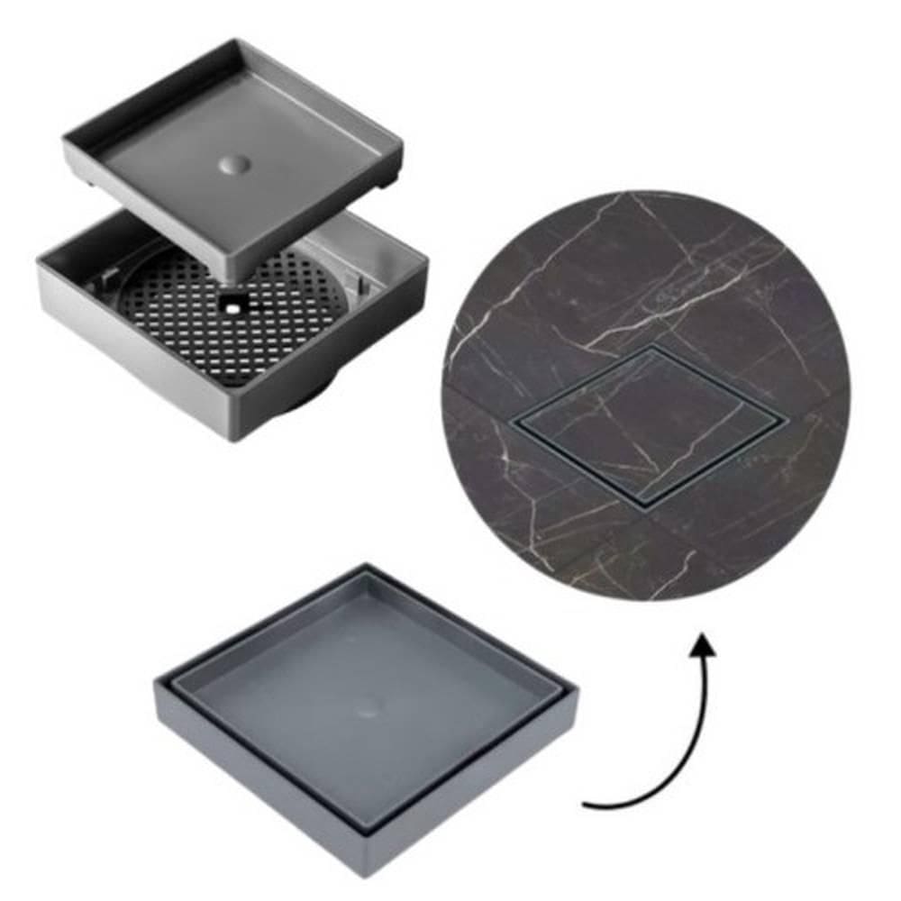 Ralo 10X10 Oculto Seca Piso Porcelanato Inteligente Cinza
