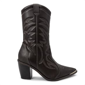 Bota Vizzano Feminina Western Salto Bloco Napa Genebra Bico Fino 3070.112