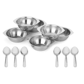 Conjunto 6 Potes Sobremesa com Colher em Aço Inox Pop Forma