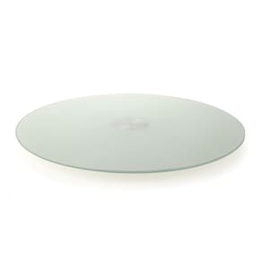 Centro de Mesa Giratório Branco Perolizado 80cm Vidro Forma