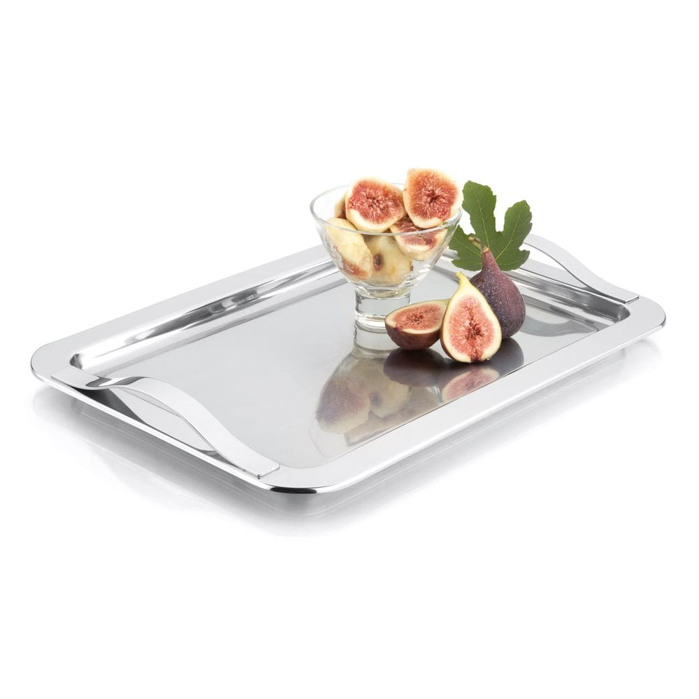 Bandeja Inox Santorini 42cm Servir Chá Café Forma Multiuso