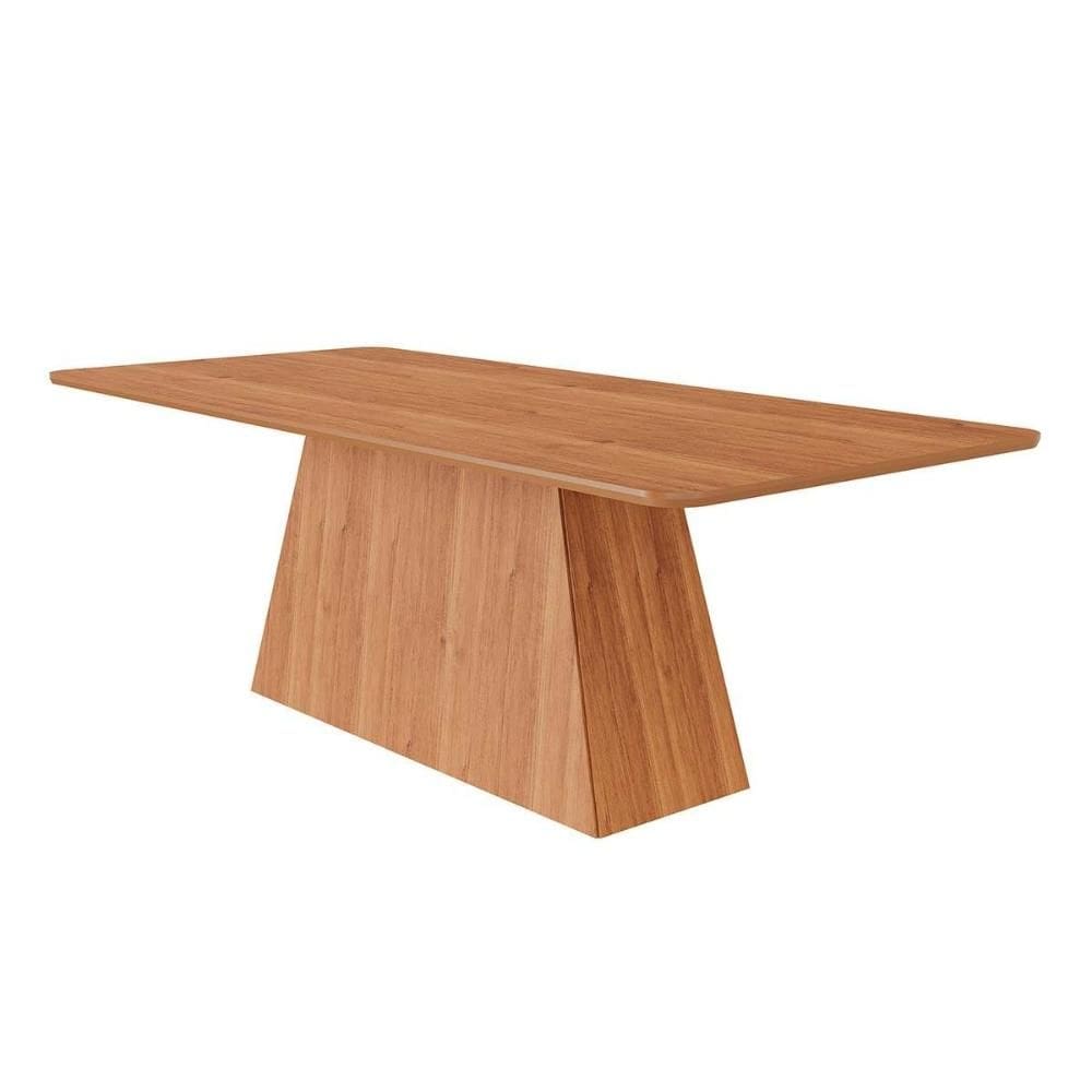Mesa de Sala Jantar Helena c/ Tampo Madeirado 210x100cm Cinamomo - Cimol