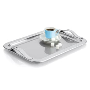 Bandeja Santorini 35cm Inox Servir Chá Café Multiuso Forma