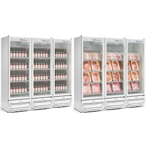 Expositor de Bebidas Vertical 3 Portas GCBC1450 Branco Gelopar 220V