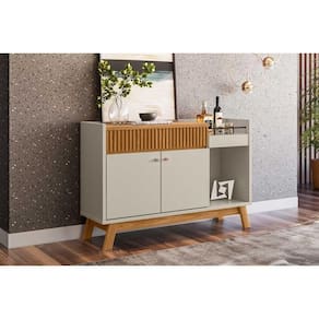 Buffet de Sala Jantar Lucca c/ 2 Portas e 1 Gaveta Nature/Off White - Linea Brasil