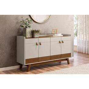 Buffet de Sala Jantar Abruzzo c/ 4 Portas Freijó/Off White - Linea Brasil
