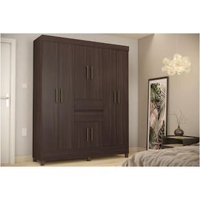 Guarda Roupa Solteiro 8 Portas e 2 Gavetas Munique Cafe Touch - Demóbile