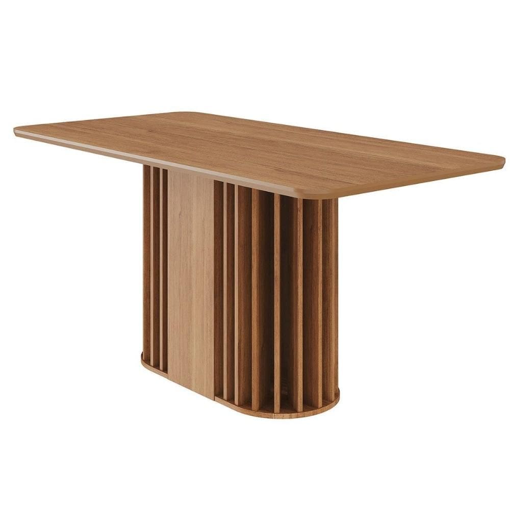 Mesa de Sala Jantar Julieta c/ Tampo Madeirado 160x80cm Cinamomo - Cimol