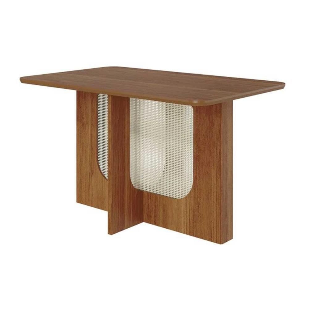 Mesa de Sala Jantar Louise c/ Tampo Madeirado 130x80cm Cinamomo - Cimol