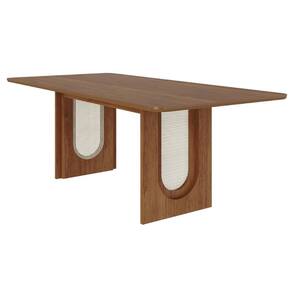 Mesa de Sala Jantar Valentina c/ Tampo Madeirado 210x100cm Cinamomo - Cimol