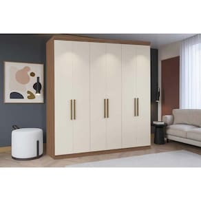 Guarda Roupa Casal 6 Portas c/ 2 Gavetas PH 1707 Nogueira/Off White - Herval